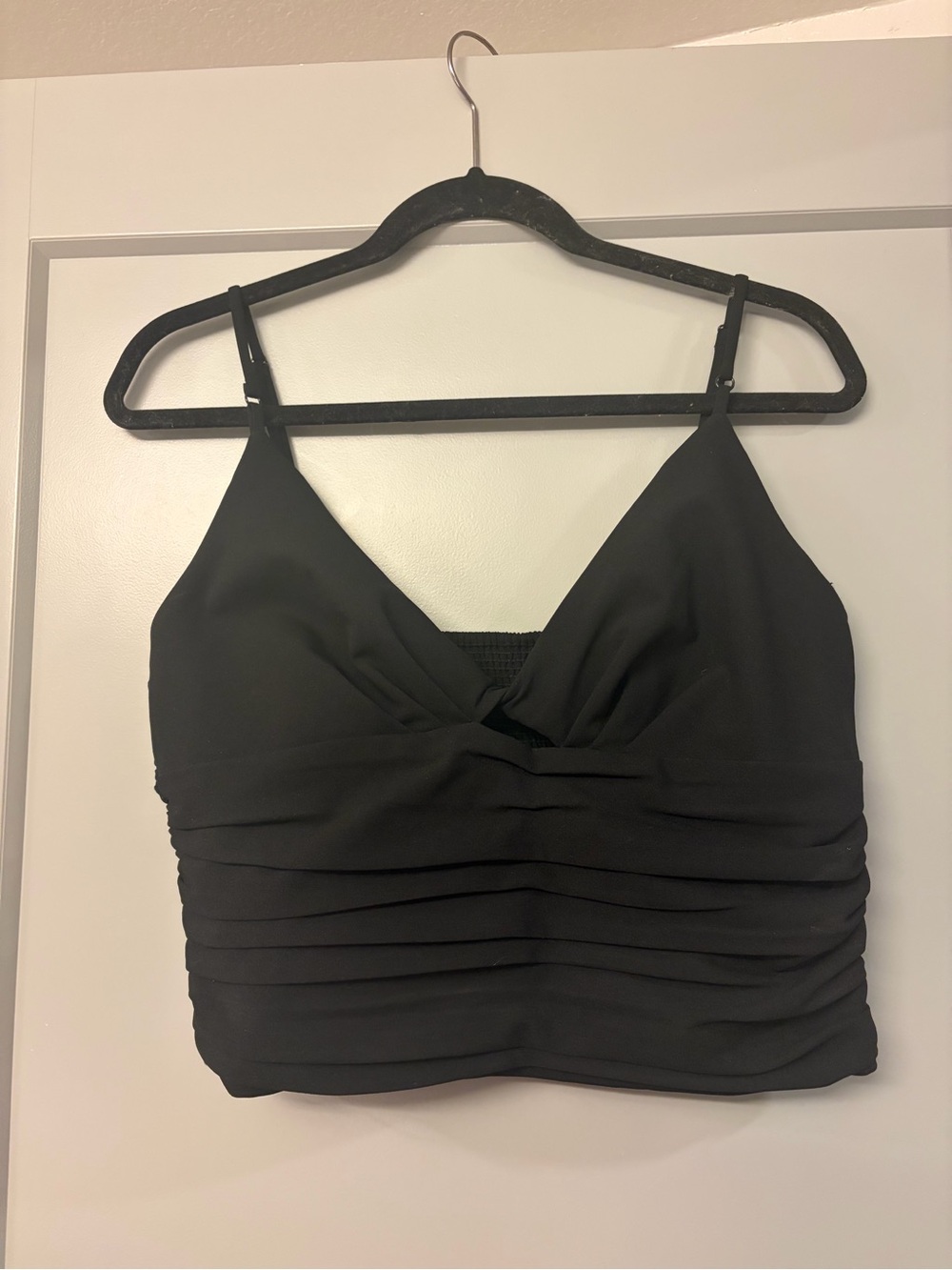 Zara Black Ruched V-Neck Camisole